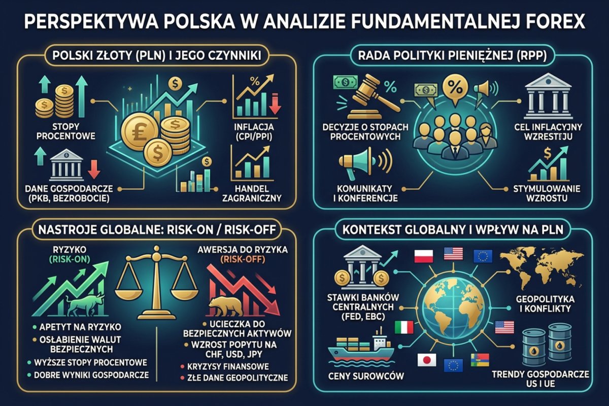 Polska perspektywa analizy fundamentalnej — PLN, RPP, risk-on/risk-off i globalny kontekst