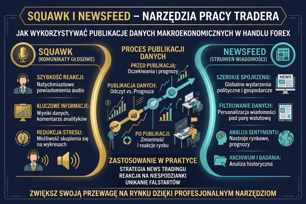 Squawk i newsfeed — narzędzia pracy tradera podczas publikacji danych makroekonomicznych