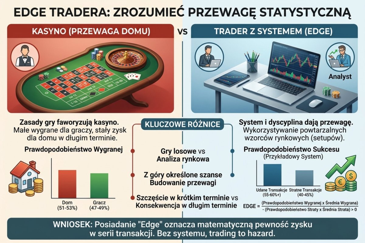 Edge tradera — przewaga statystyczna: kasyno vs trader z systemem