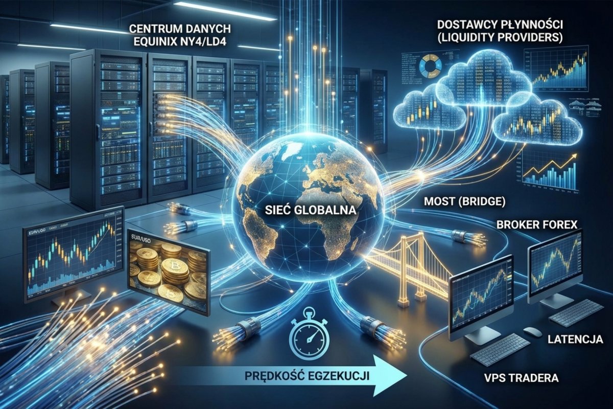 Infrastruktura egzekucji Forex — serwery Equinix, liquidity providers, bridge, latencja i VPS