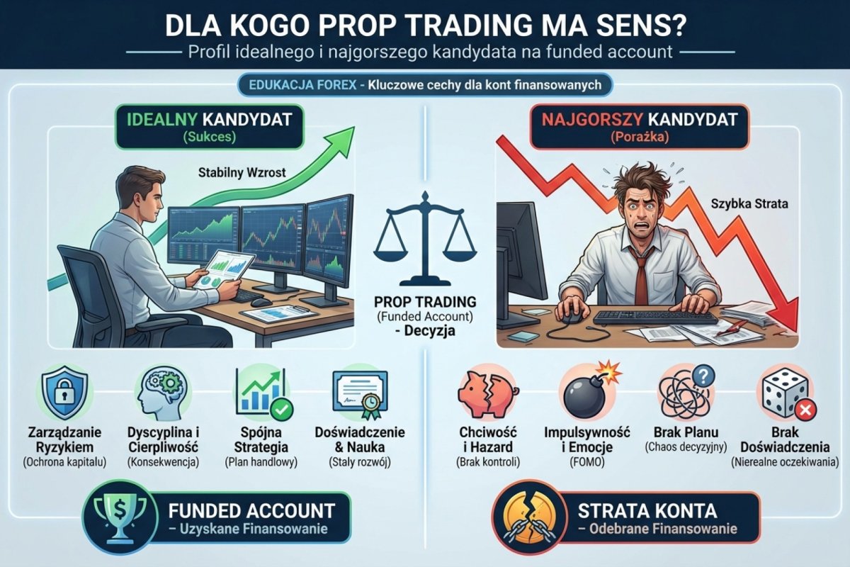Dla kogo prop trading ma sens — profil idealnego i najgorszego kandydata na funded account
