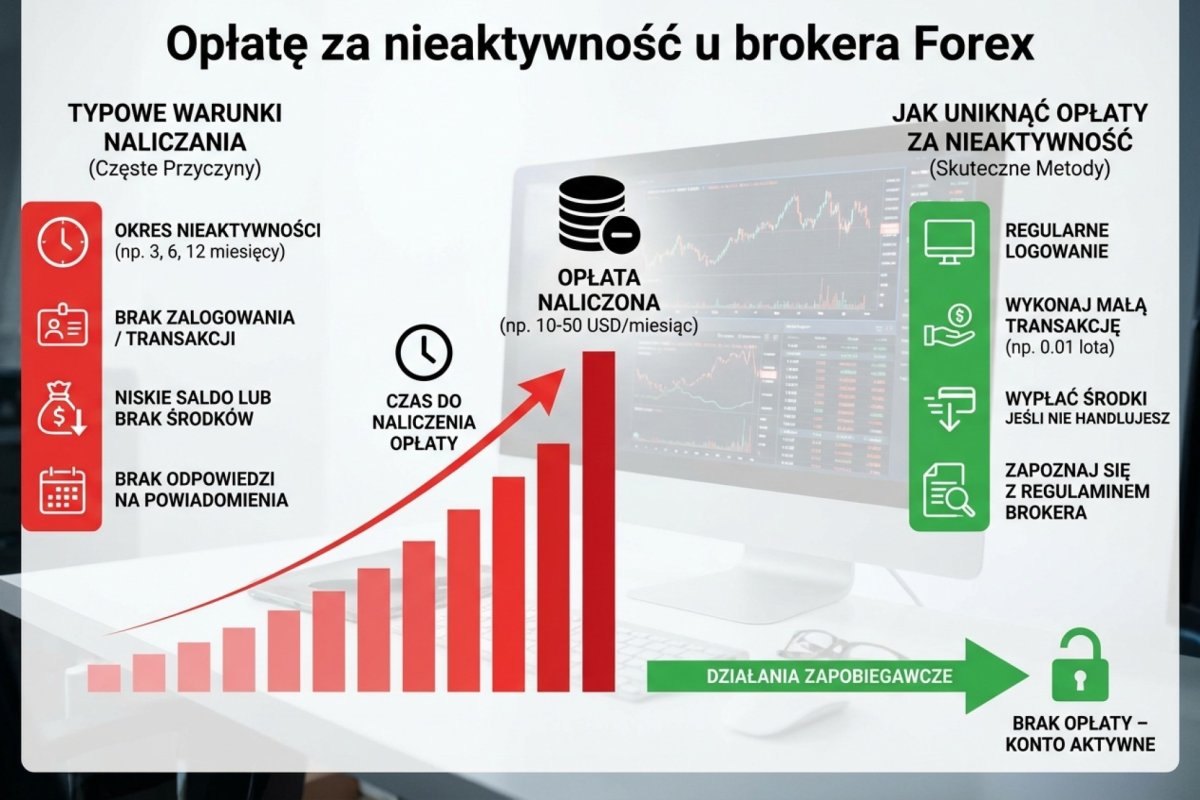 Opłata za nieaktywność u brokera Forex — typowe warunki naliczania i jak ich uniknąć